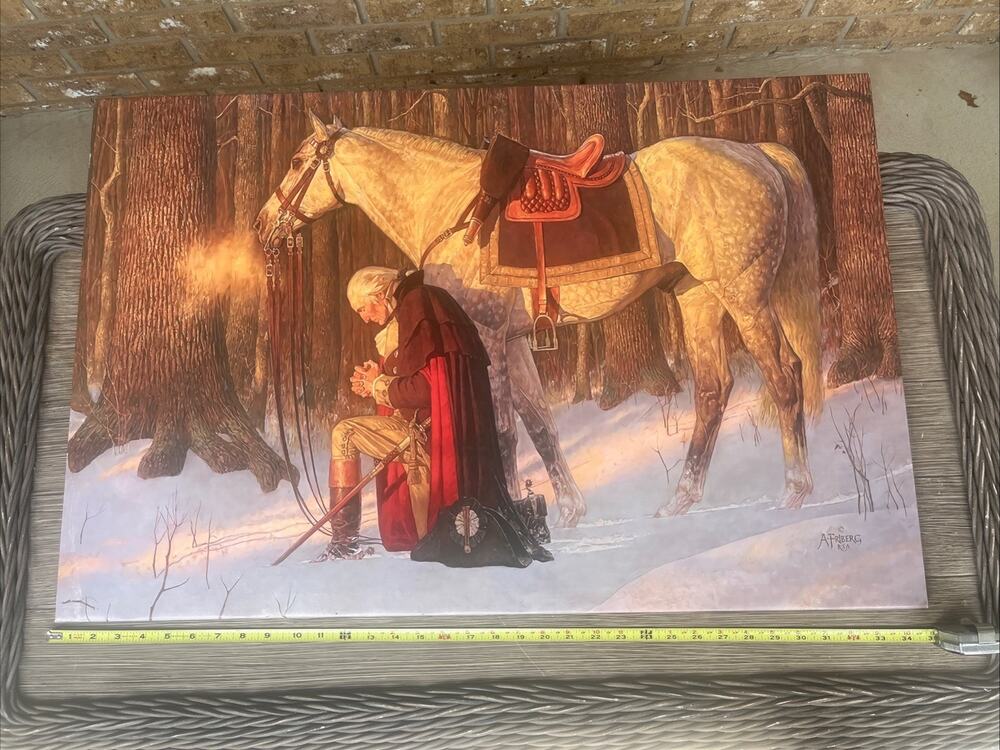 Arnold Friberg PRAYER AT VALLEY FORGE 23x34 Canvas Giclee Washington Praying Art